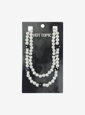 Black Mushroom Pearl Guys Necklace Set