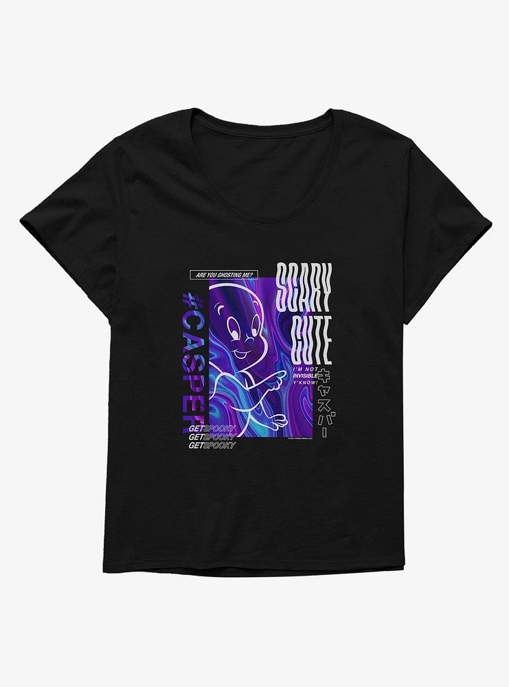 Casper The Friendly Ghost Virtual Raver Scary Cute Girls T-Shirt Plus