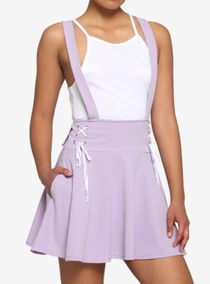 Lavender Lace-Up Suspender Skirt