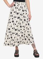 Celestial Button-Front Midi Skirt