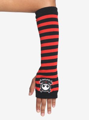 Skelanimals Diego Red & Black Stripe Arm Warmers