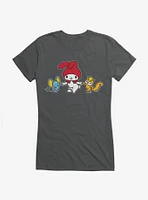 My Melody Dancing With Flat And Risu  Girls T-Shirt