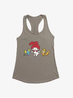 My Melody Dancing With Flat And Risu  Girls Tank