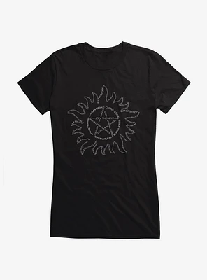 Supernatural Devil's Trap Typography Girls T-Shirt
