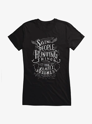 Supernatural The Family Business Motto Girls T-Shirt