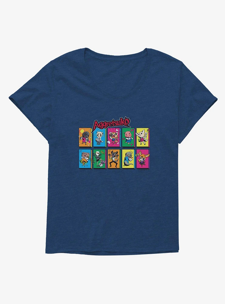 Aggretsuko Character Panels Girls T-Shirt Plus