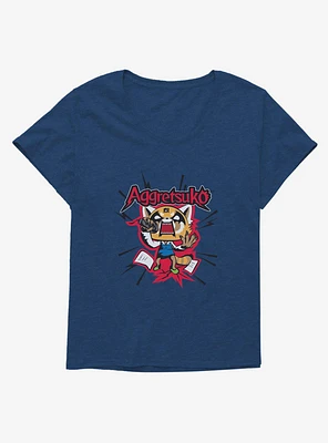 Aggretsuko Screaming Lyrics Girls T-Shirt Plus