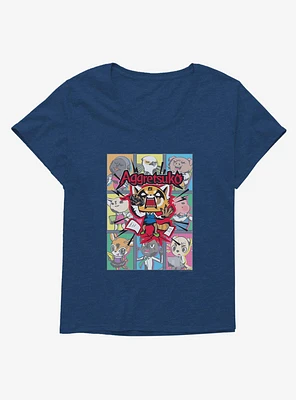 Aggretsuko Screaming Panels Girls T-Shirt Plus