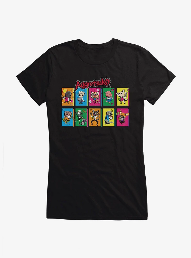 Aggretsuko Character Panels Girls T-Shirt