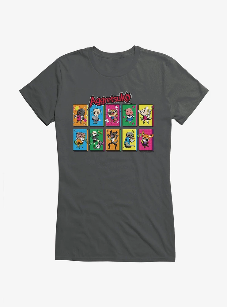Aggretsuko Character Panels Girls T-Shirt