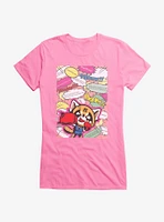 Aggretsuko Fighting Words Girls T-Shirt