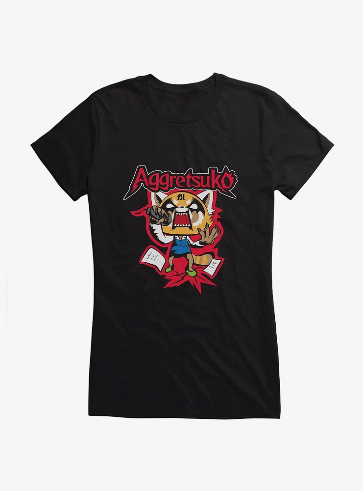 Aggretsuko Screaming Lyrics Girls T-Shirt