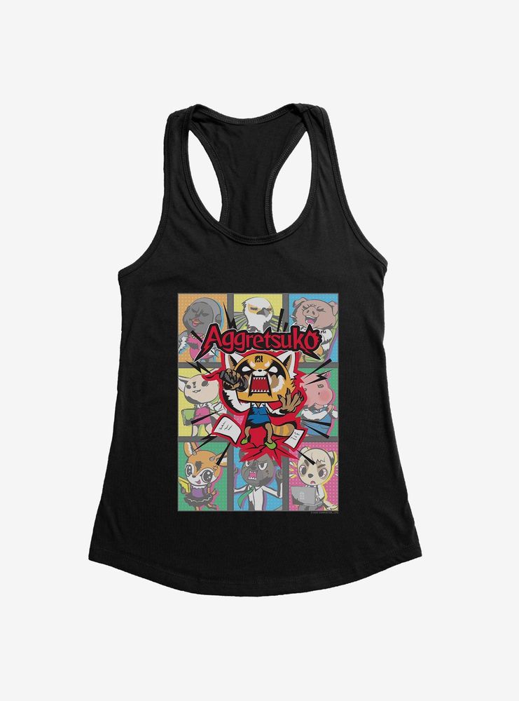 Aggretsuko Screaming Panels Womens Tank Top