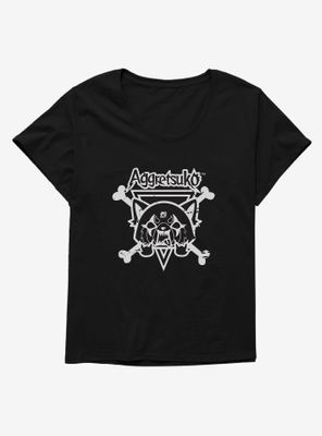 Aggretsuko Metal Crossbones Womens T-Shirt Plus