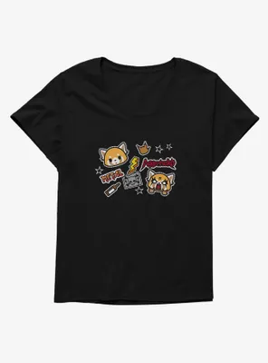 Aggretsuko Metal Gig Stickers Womens T-Shirt Plus