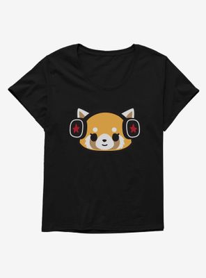 Aggretsuko Metal Headphones Womens T-Shirt Plus