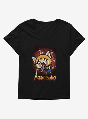 Aggretsuko Metal Rockin' Out Womens T-Shirt Plus