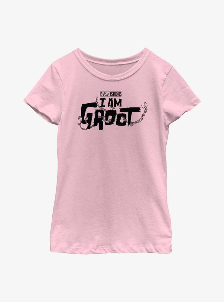 Marvel I Am Groot Black Logo Youth Girls T-Shirt