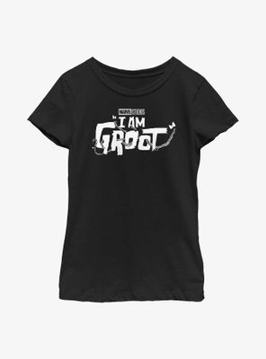 Marvel I Am Groot White Logo Youth Girls T-Shirt