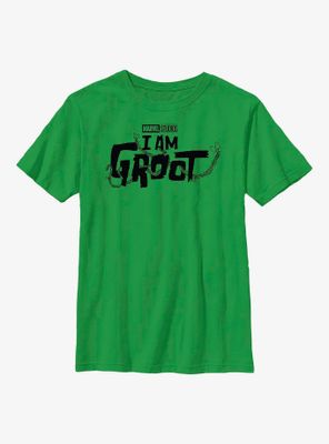 Marvel I Am Groot Black Logo Youth T-Shirt