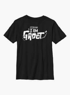 Marvel I Am Groot White Logo Youth T-Shirt
