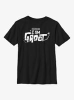 Marvel I Am Groot White Logo Youth T-Shirt