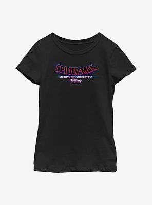 Marvel Spider-Man: Across The Spiderverse (Part One) Main Logo Youth Girls T-Shirt