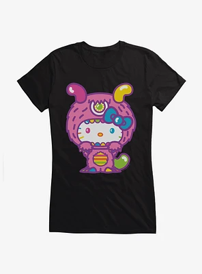 Hello Kitty Sweet Kaiju Fuzzy Girls T-Shirt