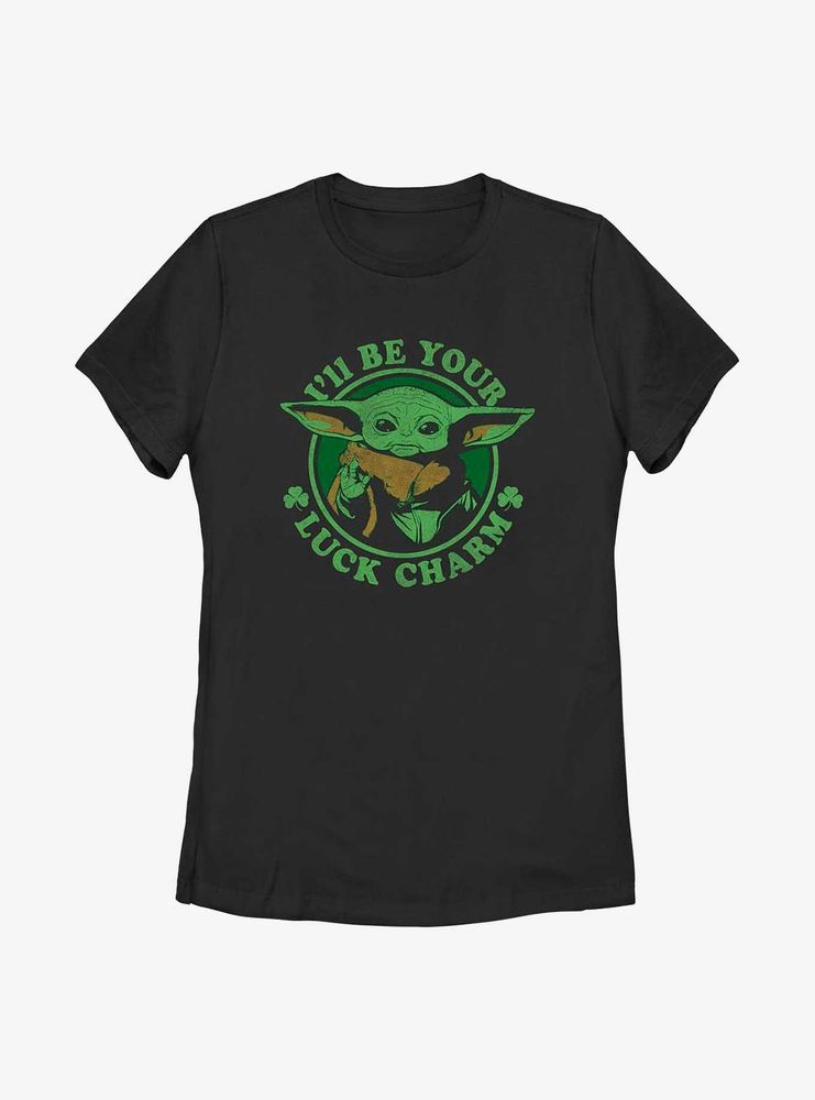 Star Wars The Mandalorian Lucky Charm Womens T-Shirt