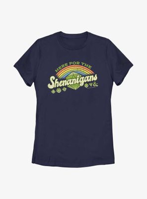 Dungeons And Dragons Here For Shenanigans Womens T-Shirt