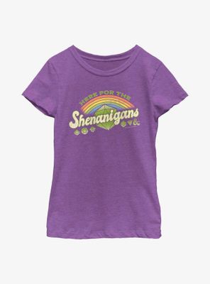 Dungeons And Dragons Here For Shenanigans Youth Girls T-Shirt