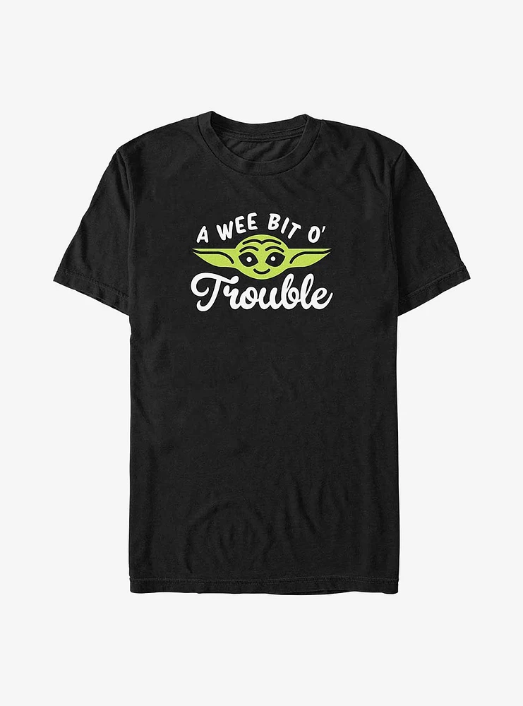 Star Wars The Mandalorian Yoda Face Trouble T-Shirt