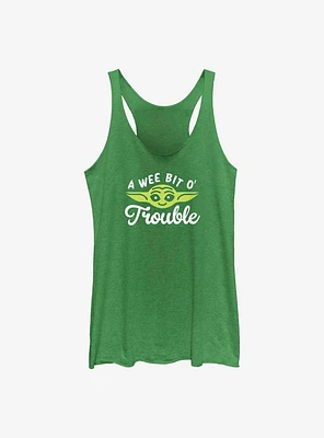 Star Wars The Mandalorian Yoda Face Trouble Womens Tank Top
