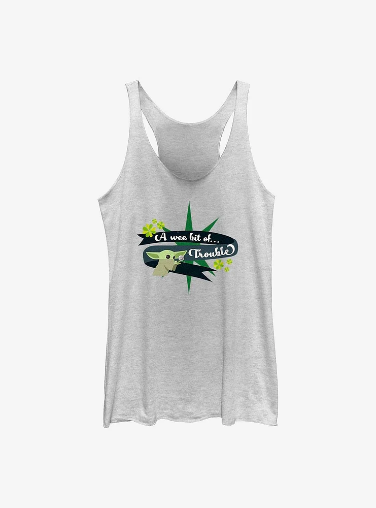Star Wars The Mandalorian Yoda Trouble Womens Tank Top