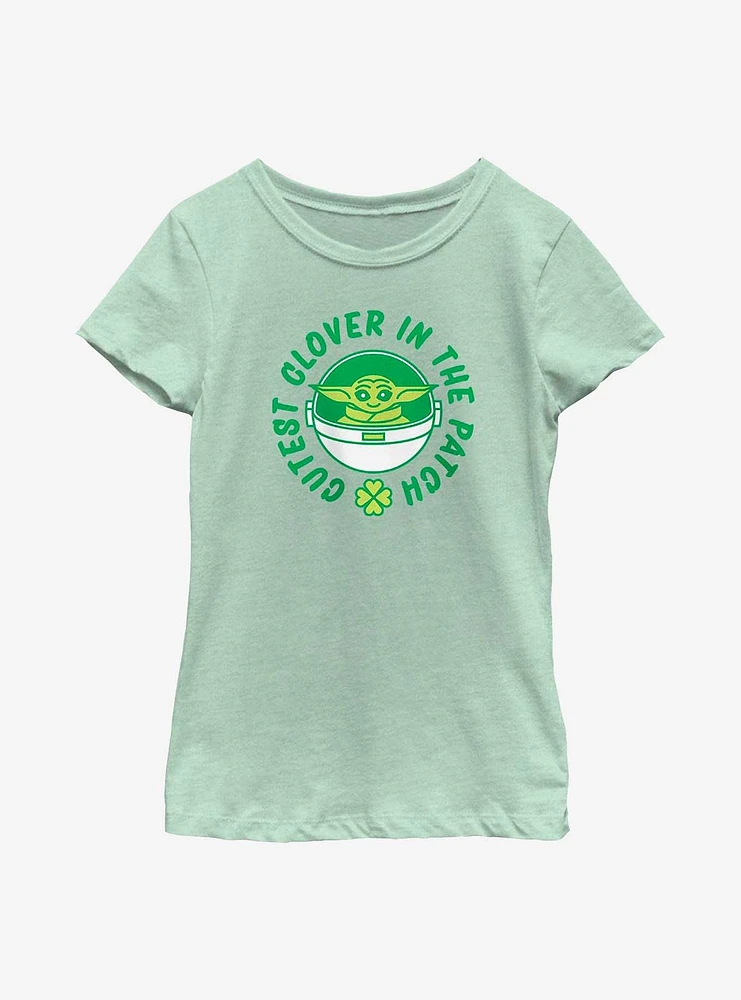 Star Wars The Mandalorian Clover Patch Youth Girls T-Shirt