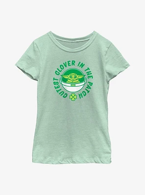 Star Wars The Mandalorian Clover Patch Youth Girls T-Shirt