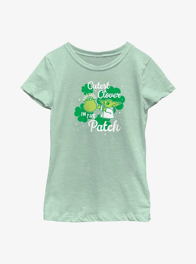Star Wars The Mandalorian Clover Snack Youth Girls T-Shirt