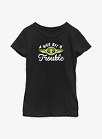 Star Wars The Mandalorian Yoda Face Trouble Youth Girls T-Shirt