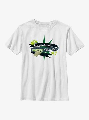 Star Wars The Mandalorian Yoda Trouble Youth T-Shirt