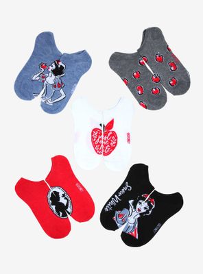 Disney Snow White And The Seven Dwarfs Watercolor No-Show Socks 5 Pair