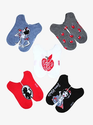 Disney Snow White And The Seven Dwarfs Watercolor No-Show Socks 5 Pair