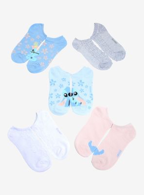 Disney Lilo & Stitch Textured No-Show Socks 5 Pair