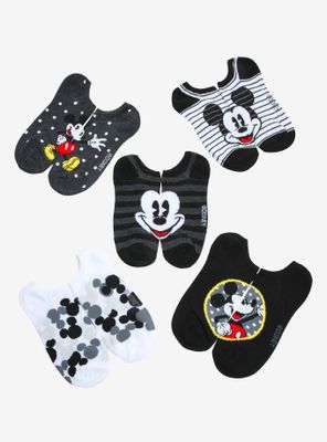 Disney Mickey Mouse Face No-Show Socks 5 Pair