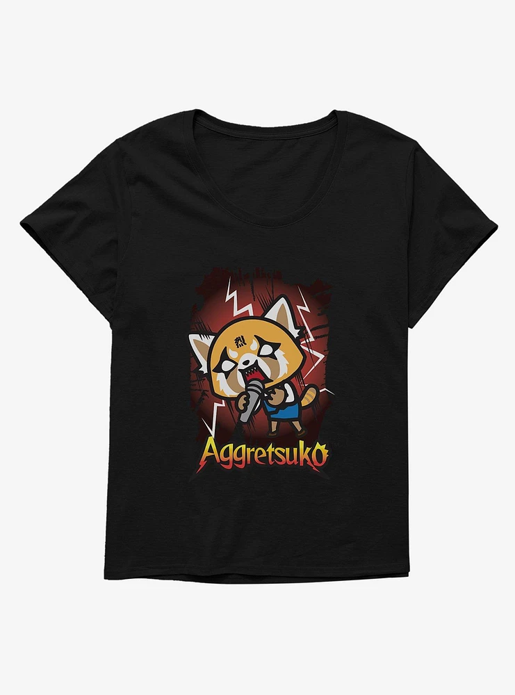 Aggretsuko Metal Rockin' Out Girls T-Shirt Plus