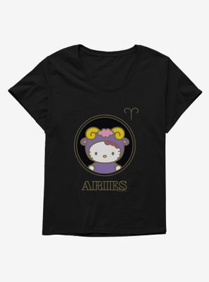 Hello Kitty Star Sign Aries Stencil Womens T-Shirt Plus