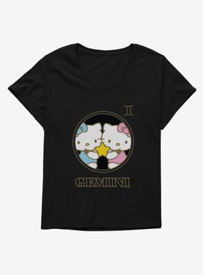 Hello Kitty Star Sign Gemini Stencil Womens T-Shirt Plus