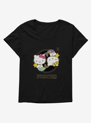 Hello Kitty Star Sign Pisces Stencil Womens T-Shirt Plus