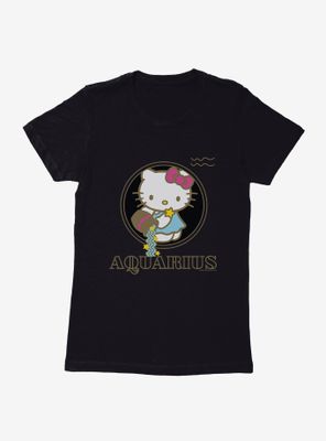 Hello Kitty Star Sign Aquarius Stencil Womens T-Shirt