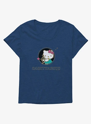Hello Kitty Star Sign Sagittarius Stencil Girls T-Shirt Plus