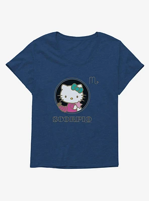 Hello Kitty Star Sign Scorpio Stencil Girls T-Shirt Plus